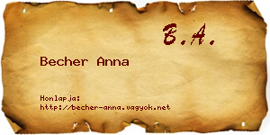 Becher Anna névjegykártya